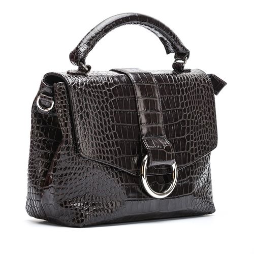 UNISA Handtasche aus geprägtem Leder ZGUISO_SR carbon 5