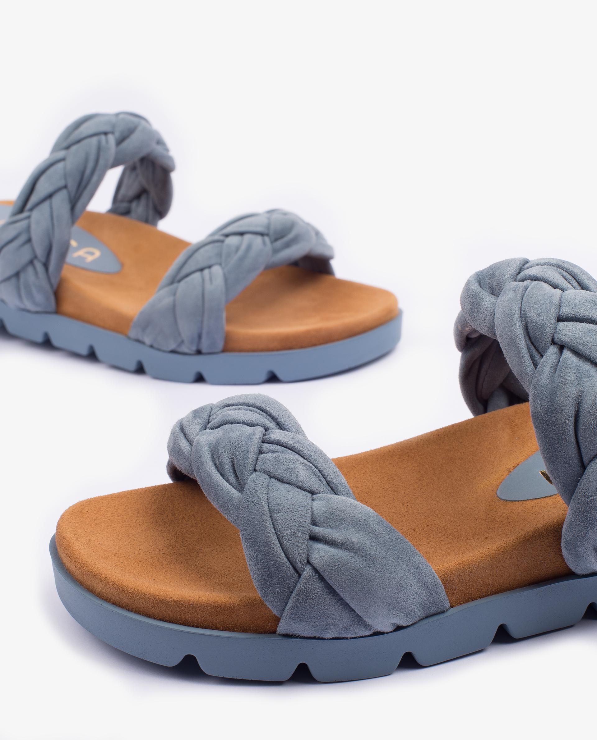 UNISA Flat kid suede sandals with braided straps CAIRO_KS 5