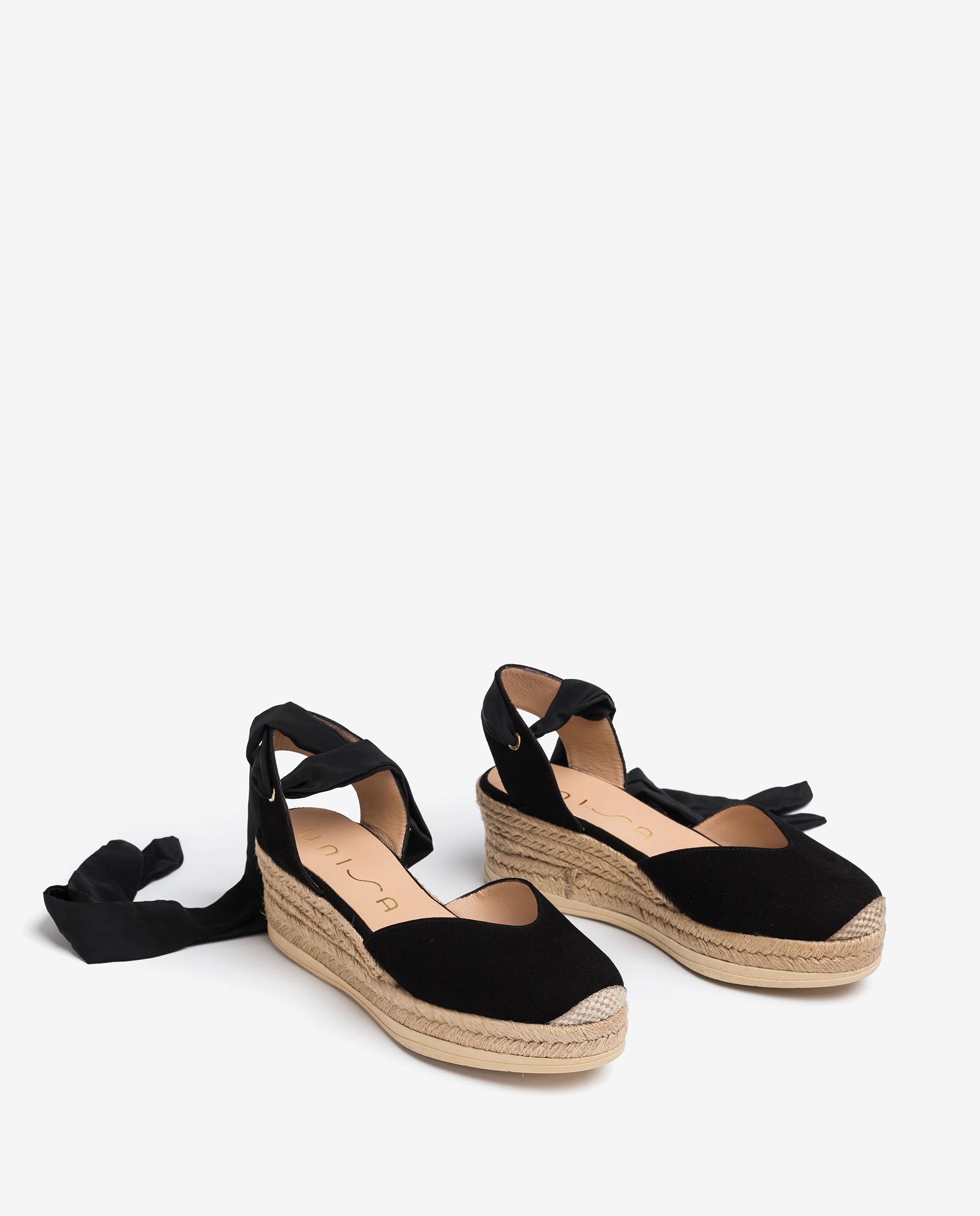 UNISA Kid suede espadrilles with ankle lacing knot CHOZA_KS 2