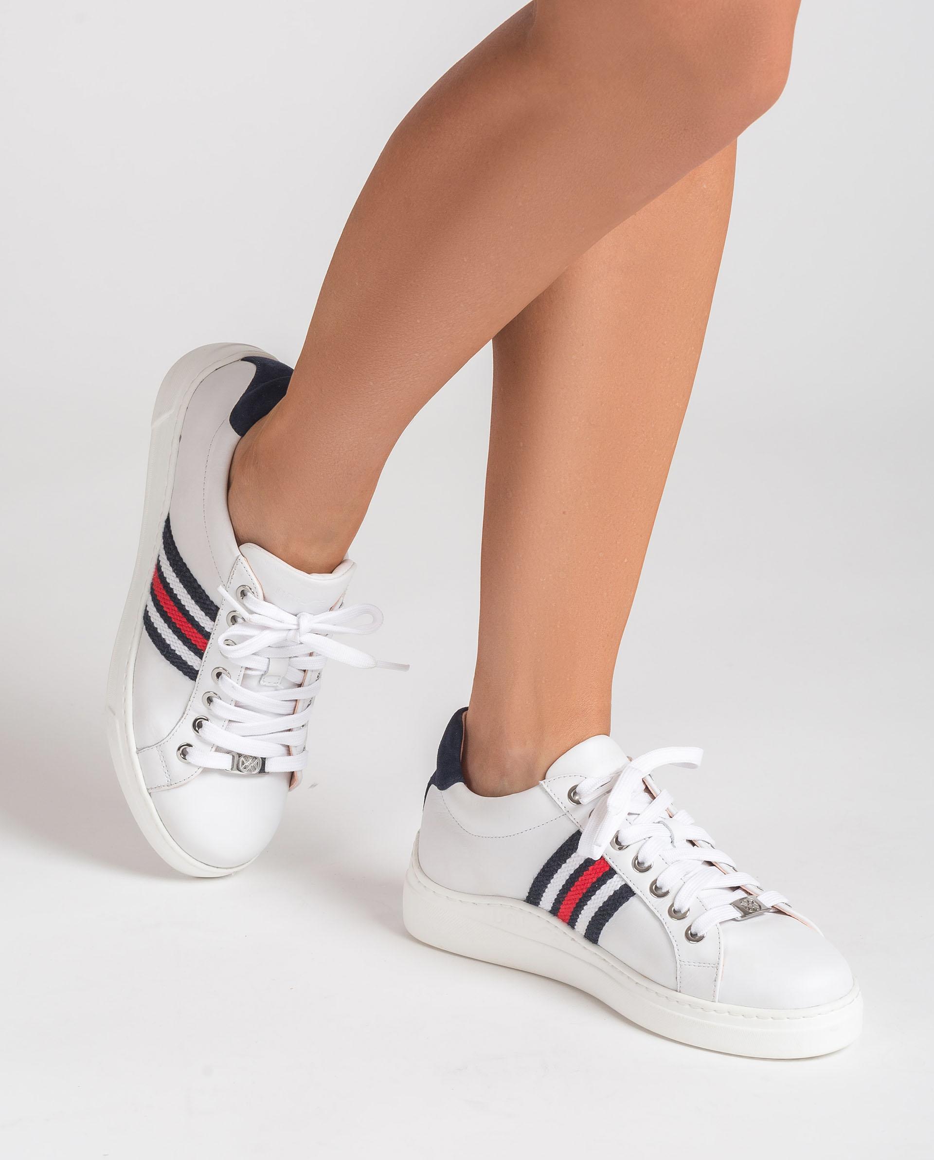 UNISA Leather sneakers embellished with multi-coloured band FAROLA_21_NF 2
