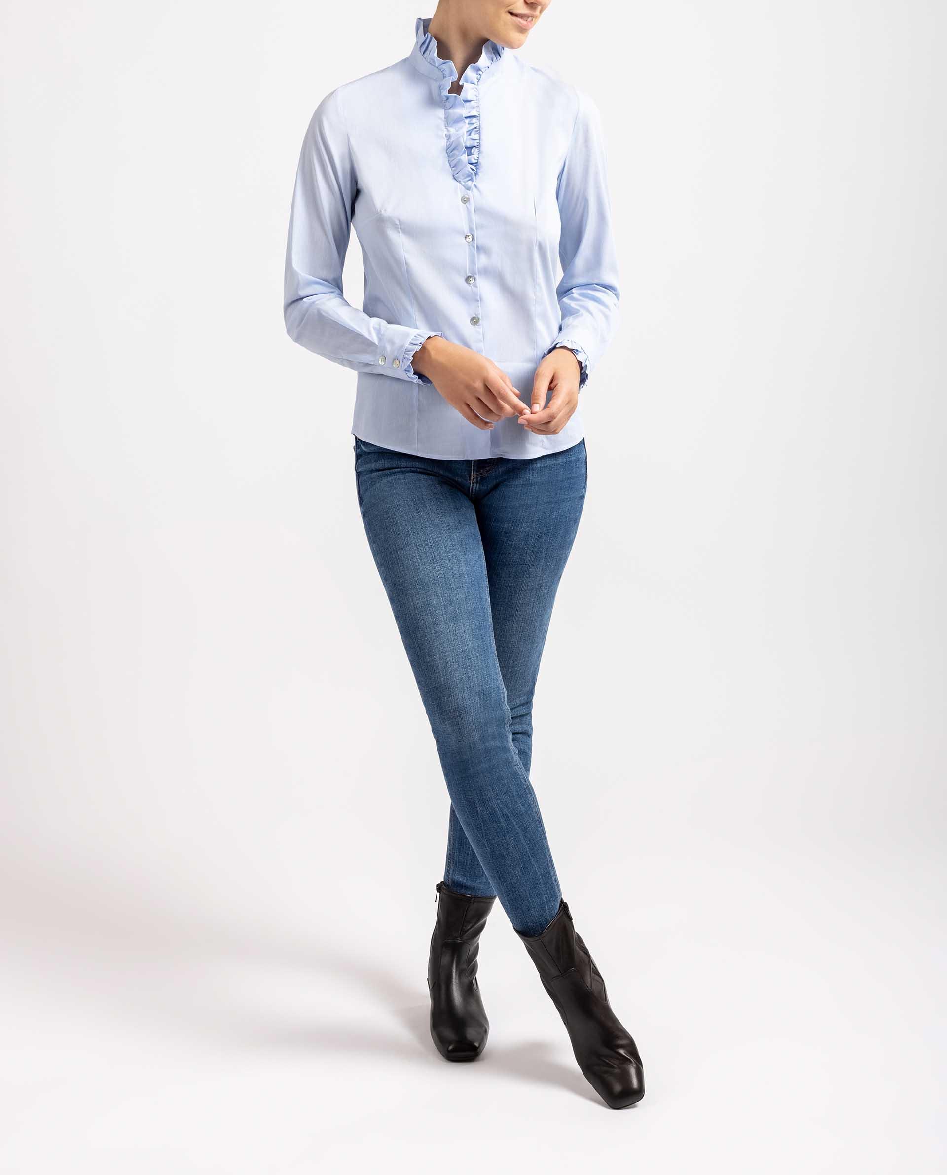 UNISA Fitted shirt with ruffle R_LUCAR 2