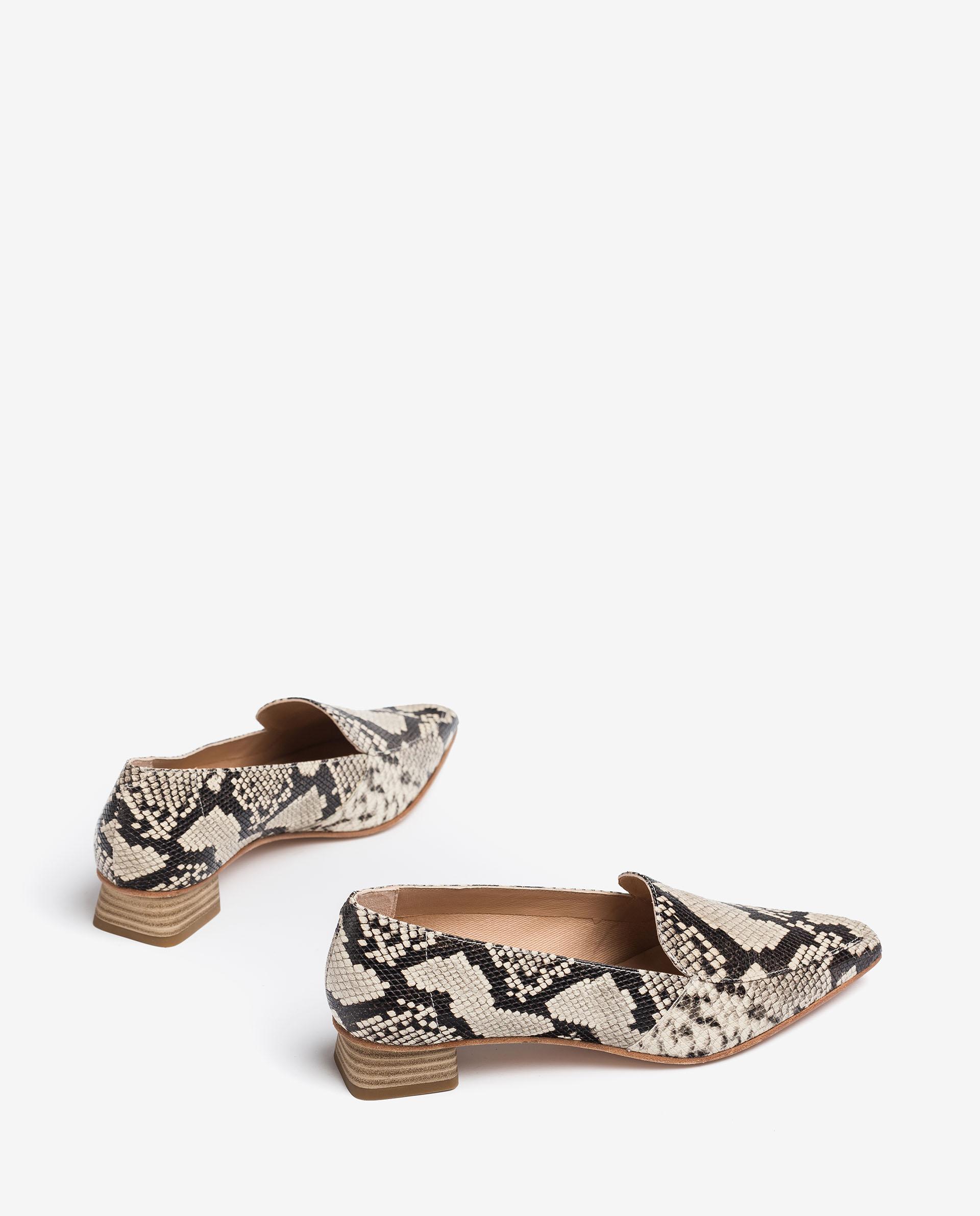 UNISA Snake effect leather loafers with fabric lining GEGAL_VIP 2
