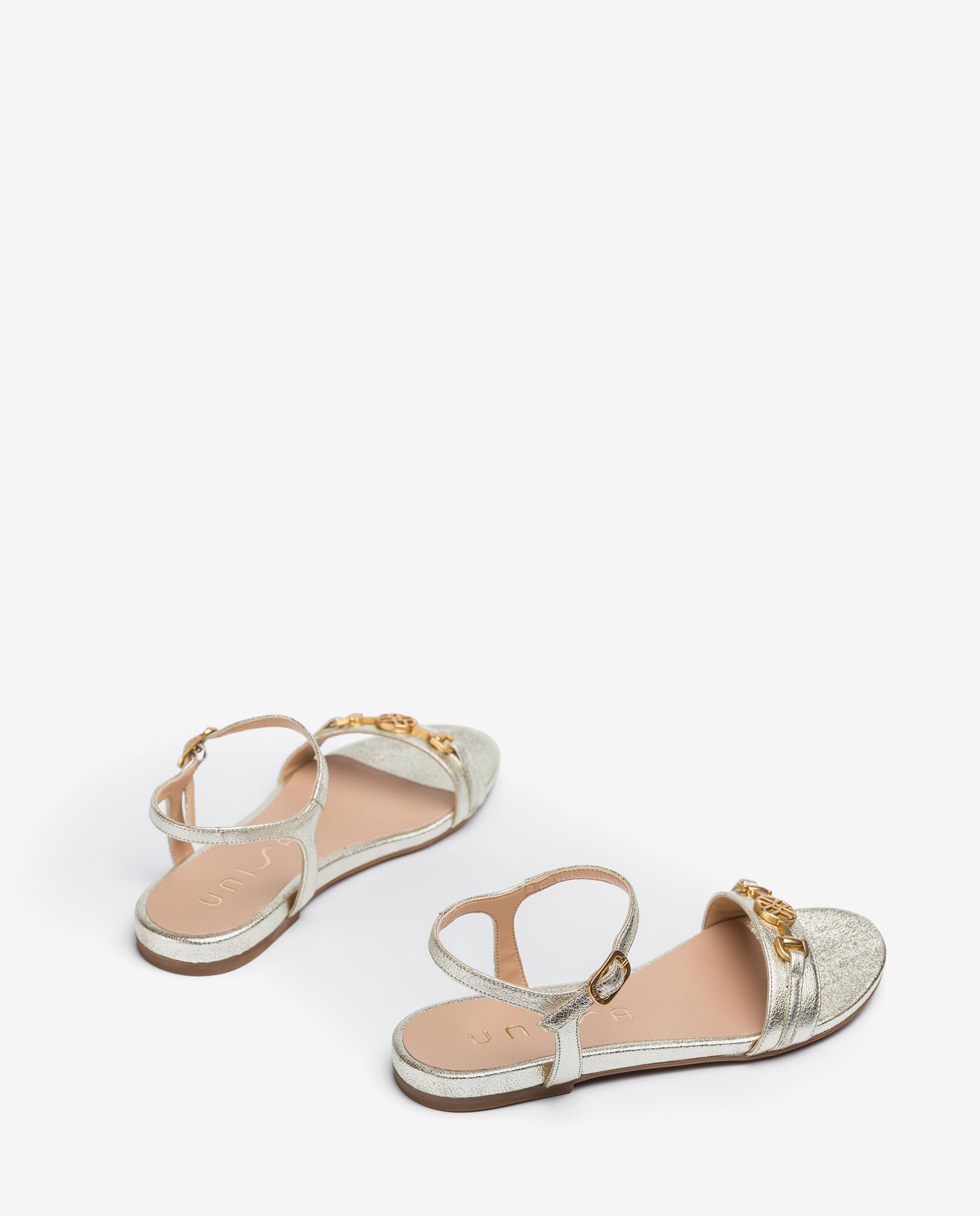 UNISA Shiny effect leather flat sandals CARIMO_SE 2