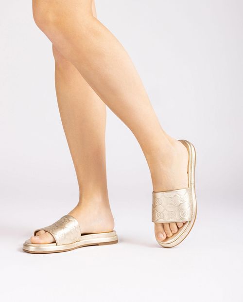 UNISA Flat sandal with a wide vamp CARMIN_LO_LMT Bronce 2