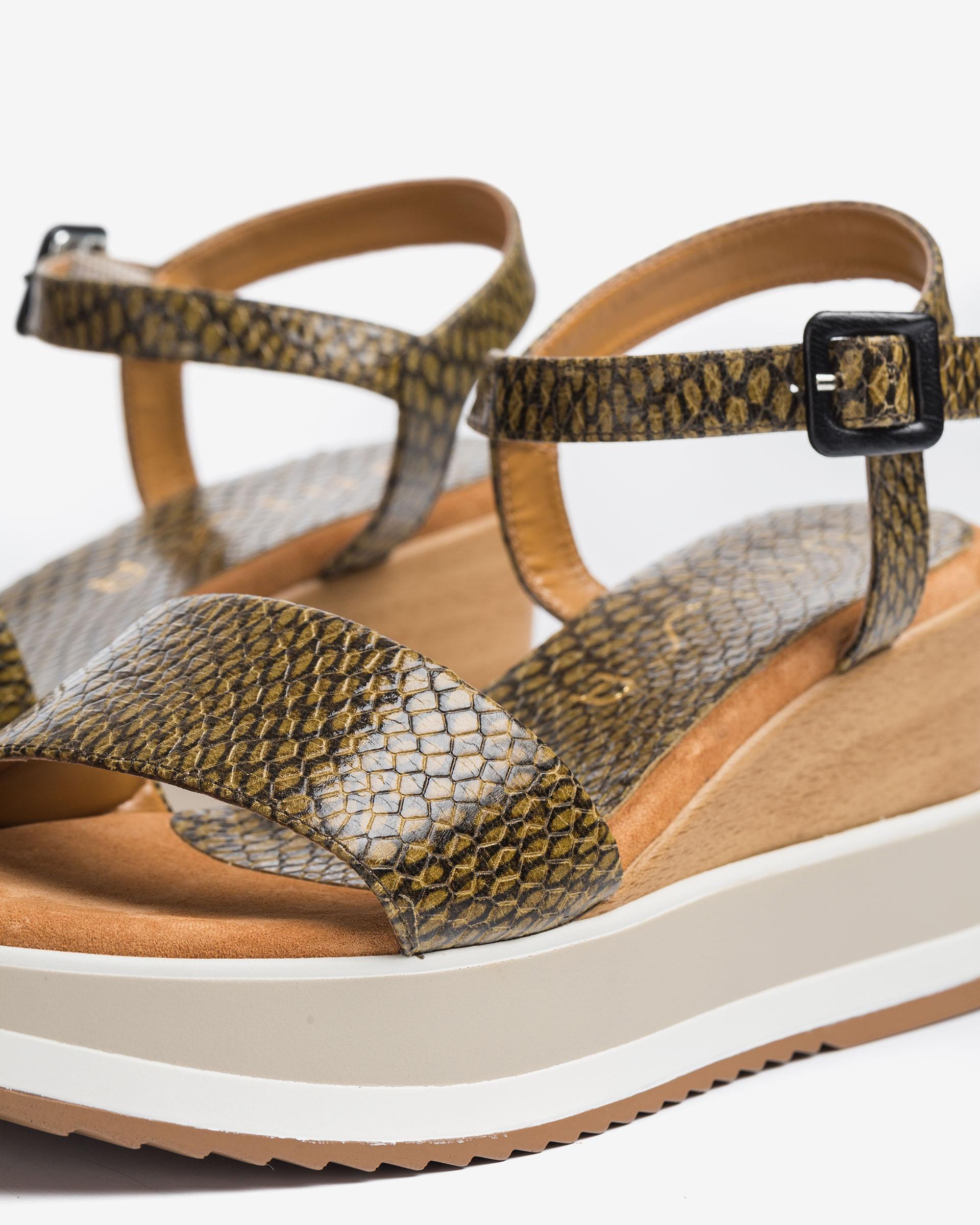 UNISA Snake effect leather wedge sandals KOLLA_MA 2