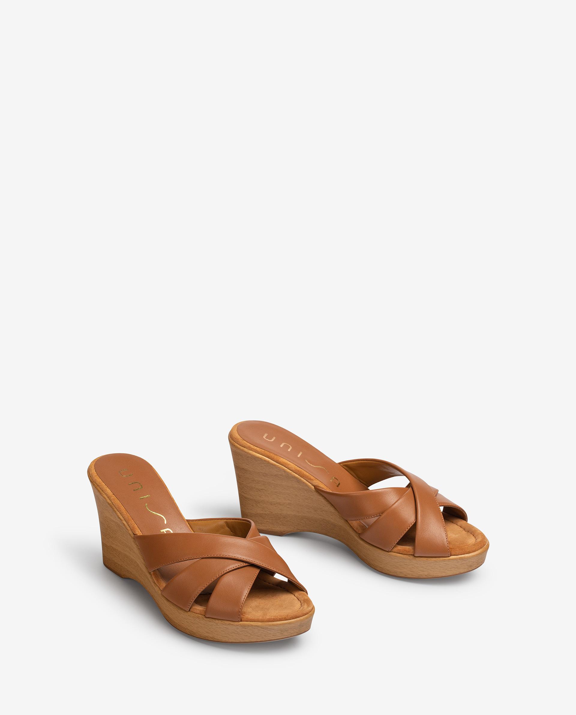UNISA Wood effect leather mules RESINES_NA 2