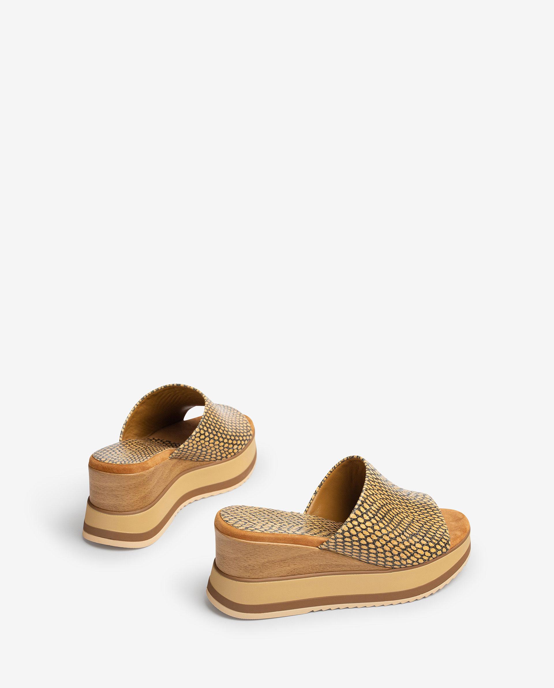 UNISA Wooden effect wedge and sport sole sandals KALANI_MA 2