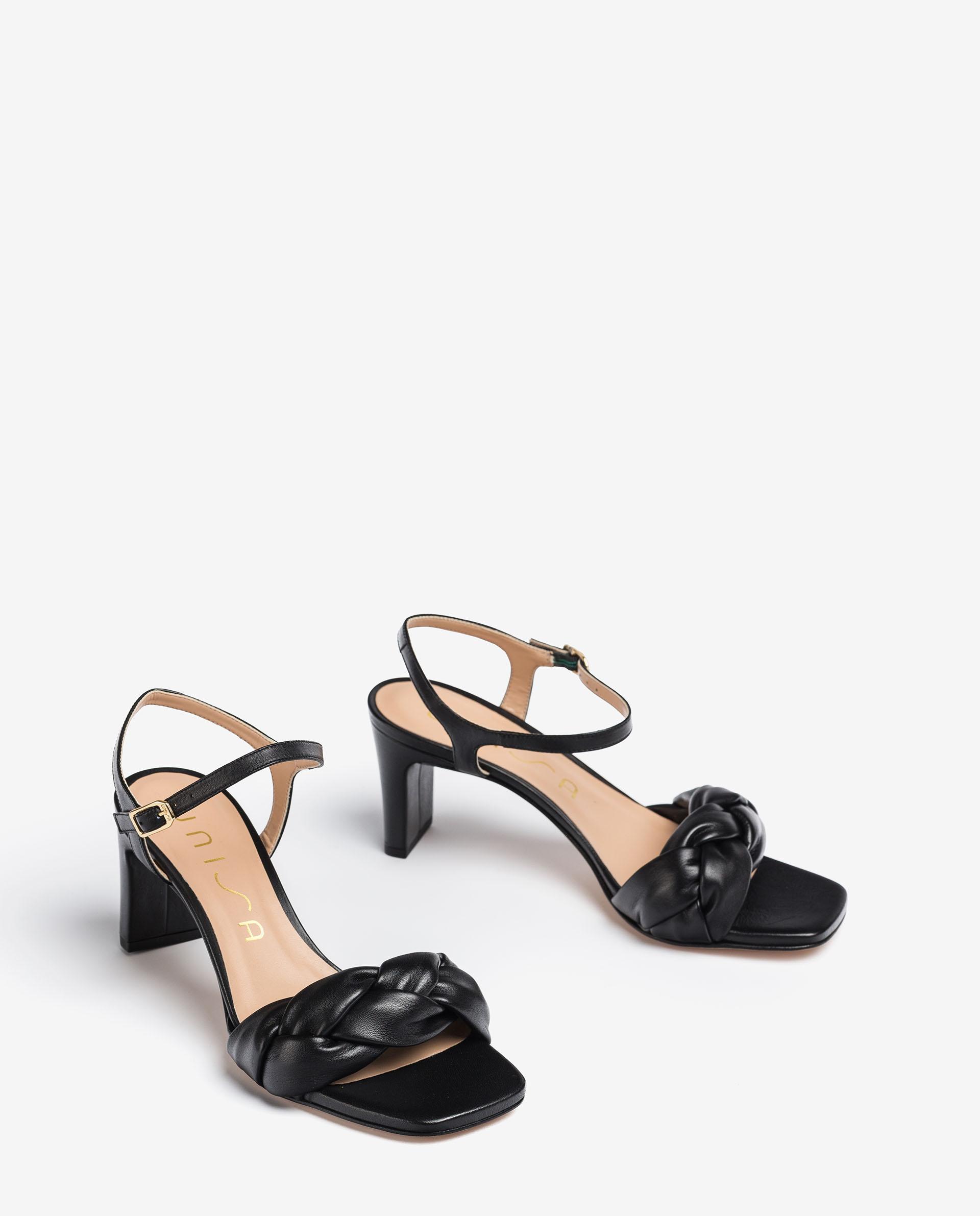 UNISA Padded mule crossed leather sandals MANDAY_NS 2