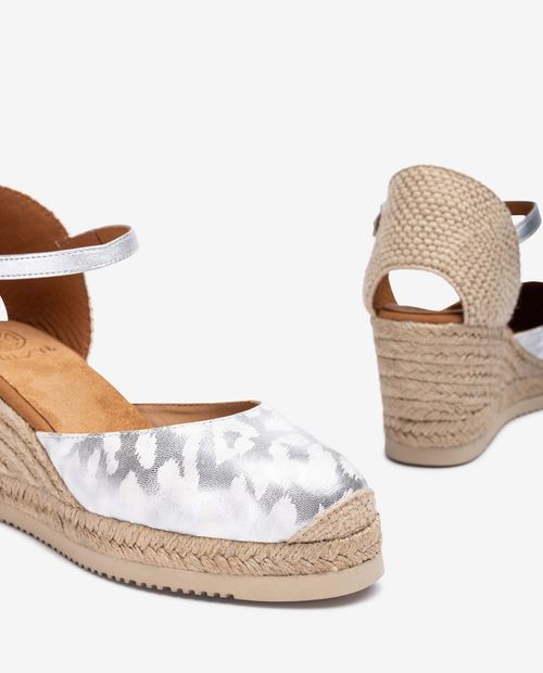 UNISA D'Orsay espadrille made in printed leather CACERES_24_BLL Bronce 2