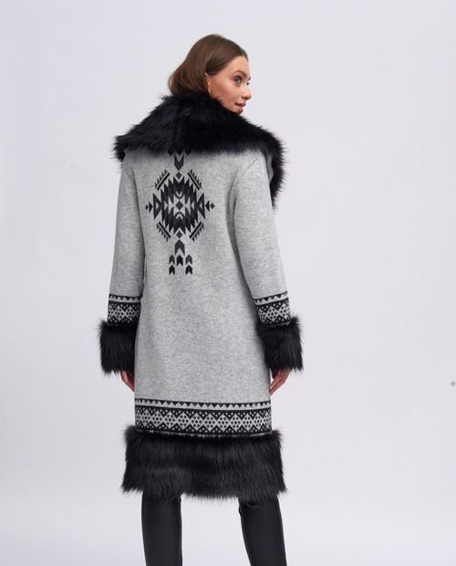 UNISA Long knitted coat R_POBO Bronce 2