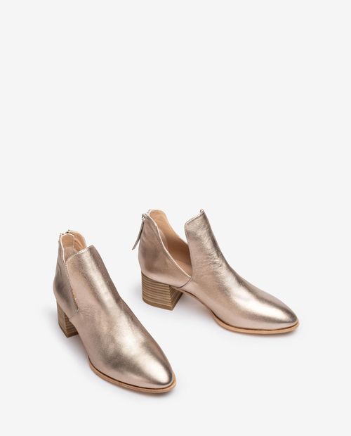 UNISA Metallic effect leather ankle boot MULERE_23_LMT Bronce 2