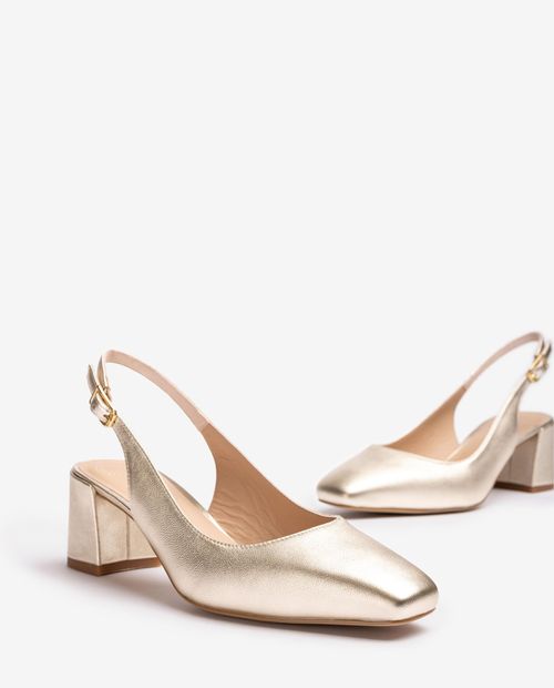 UNISA Sling back with a wide heel LAURI_LMT Bronce 2