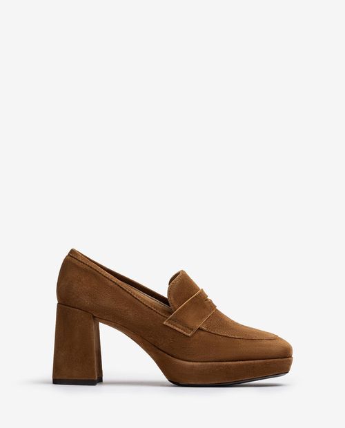 UNISA Loafer with a heel and a platform MISALE_KS Bronce 2