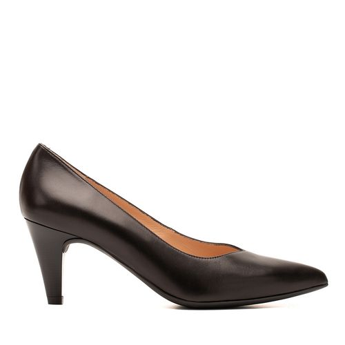 UNISA Leather pumps with wood effect heels KEALA_NA black 2