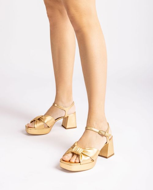 UNISA Sandal with a heel and platform NAZELI_LMT Bronce 2