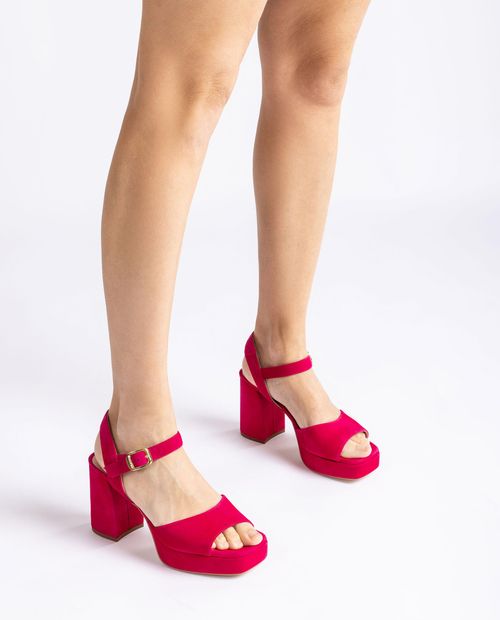 UNISA Suede sandal with a wide heel ODRAN_23_KS Bronce 2