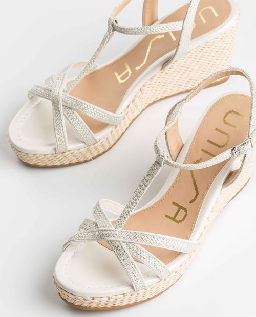 UNISA Bride T-strap sandals LLINAR_EV_NA_N white/bone 2