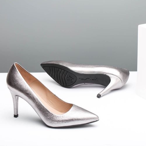 heeled pumps Tola Titanium silver winter woman-7