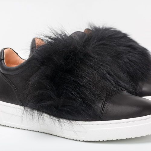 UNISA Fur top plug sneakers FULVIO_STY black 2