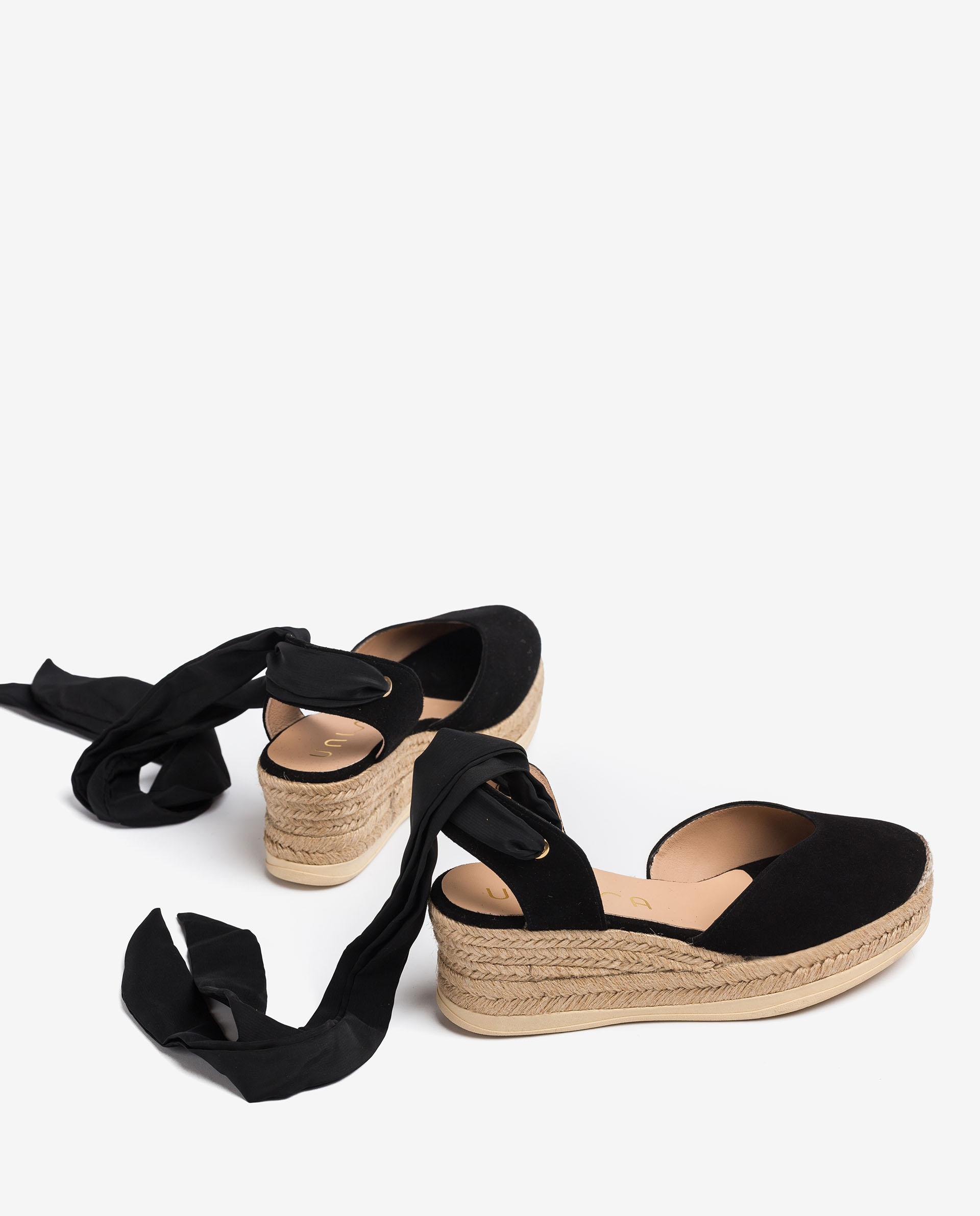 UNISA Kid suede espadrilles with ankle lacing knot CHOZA_KS 2