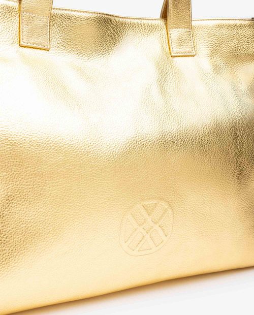 UNISA Metallic effect leather tote bag ZTIARA_MTC Bronce 2