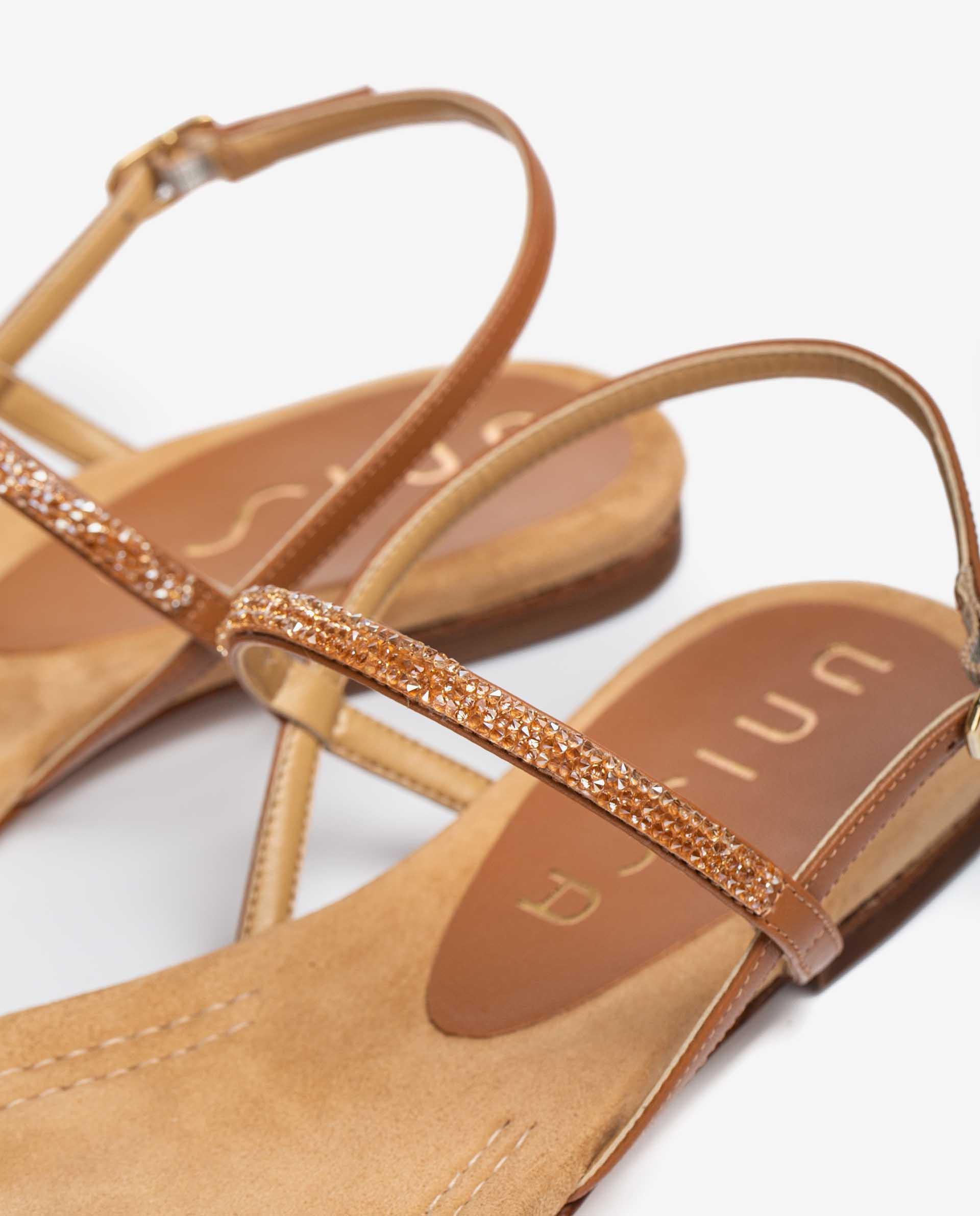 UNISA Leather thong sandals with Swarovski CRUISE_21_NA 2