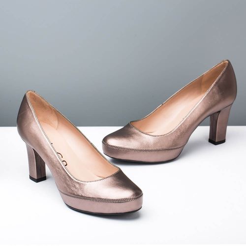 heeled leather pumps, Unisa new collection Numar lightmetal pyrite-7
