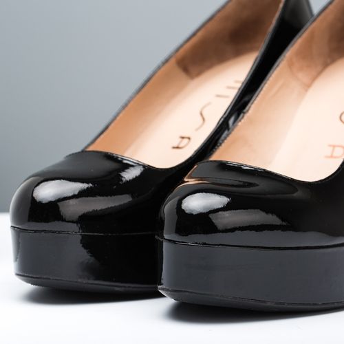 heeled pumps Robine Patent black winter woman-6