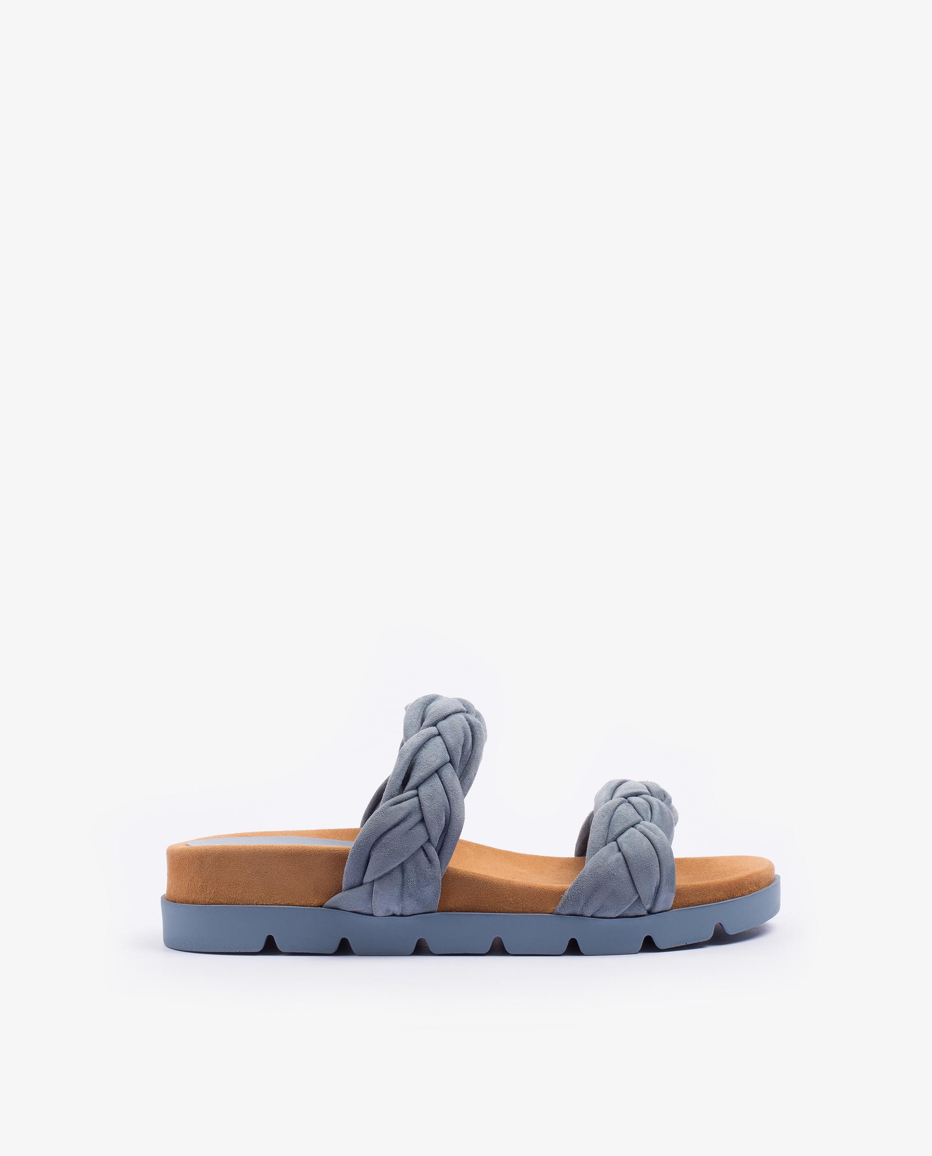 UNISA Flat kid suede sandals with braided straps CAIRO_KS 2