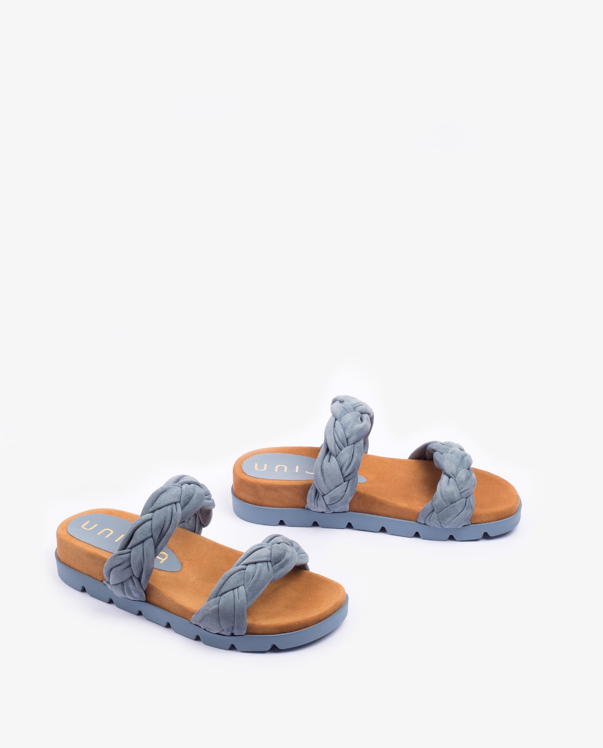 UNISA Flat kid suede sandals with braided straps CAIRO_KS 2