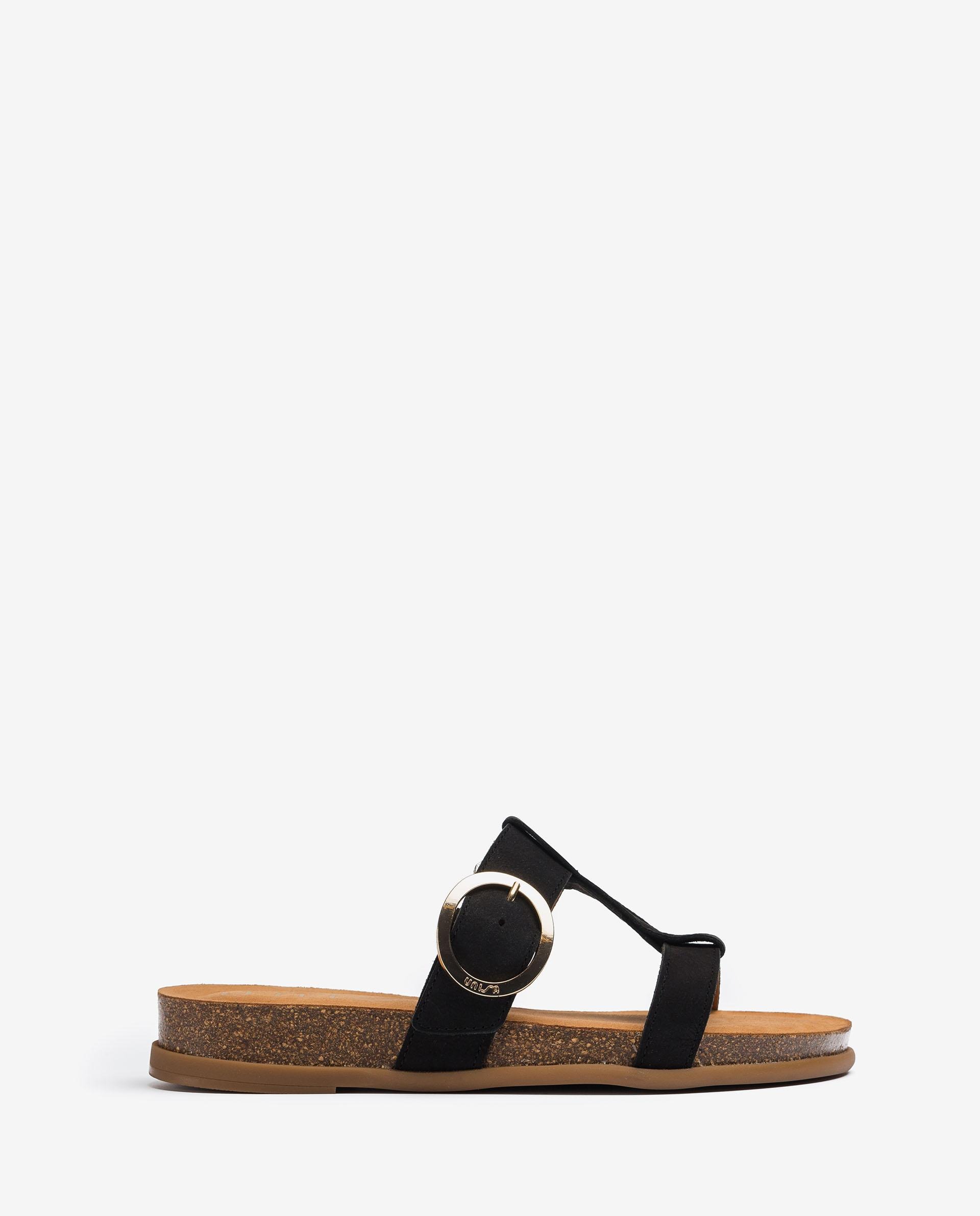 UNISA Buckle sandals with cork paltform CIVETA_BLU 2