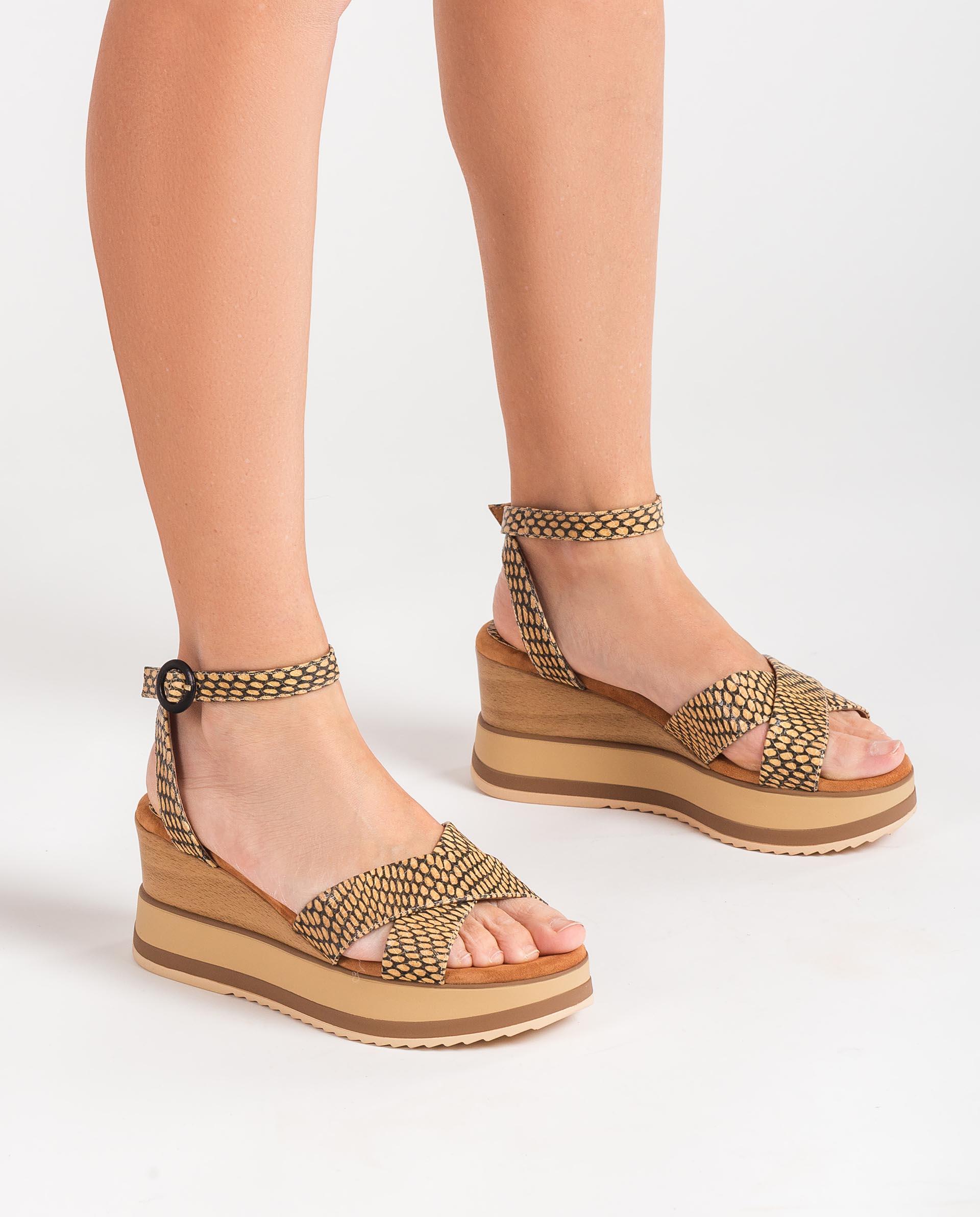 UNISA Snake effect sandals with sport soles KADIO_MA 2