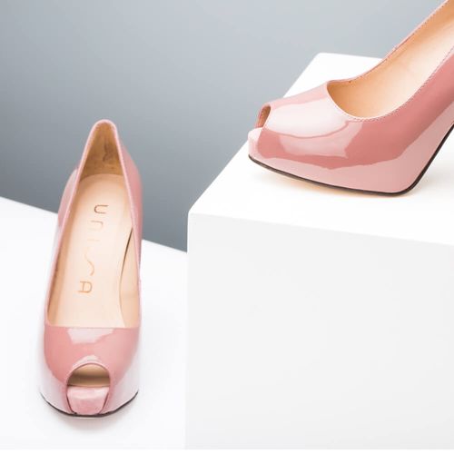 Yevo heeled pumps patent old pink