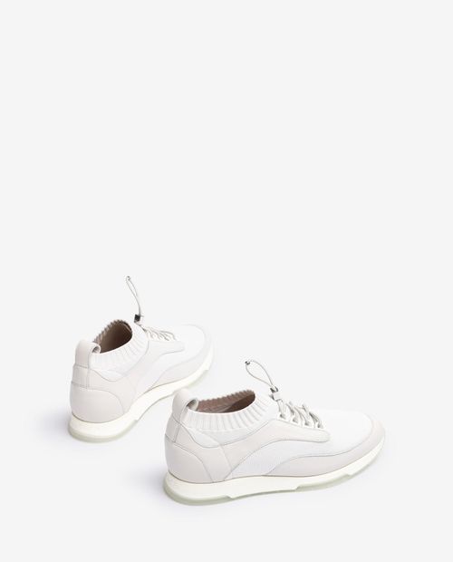 UNISA Matching colour leather and fabric sneaker FLOWI_NF 2