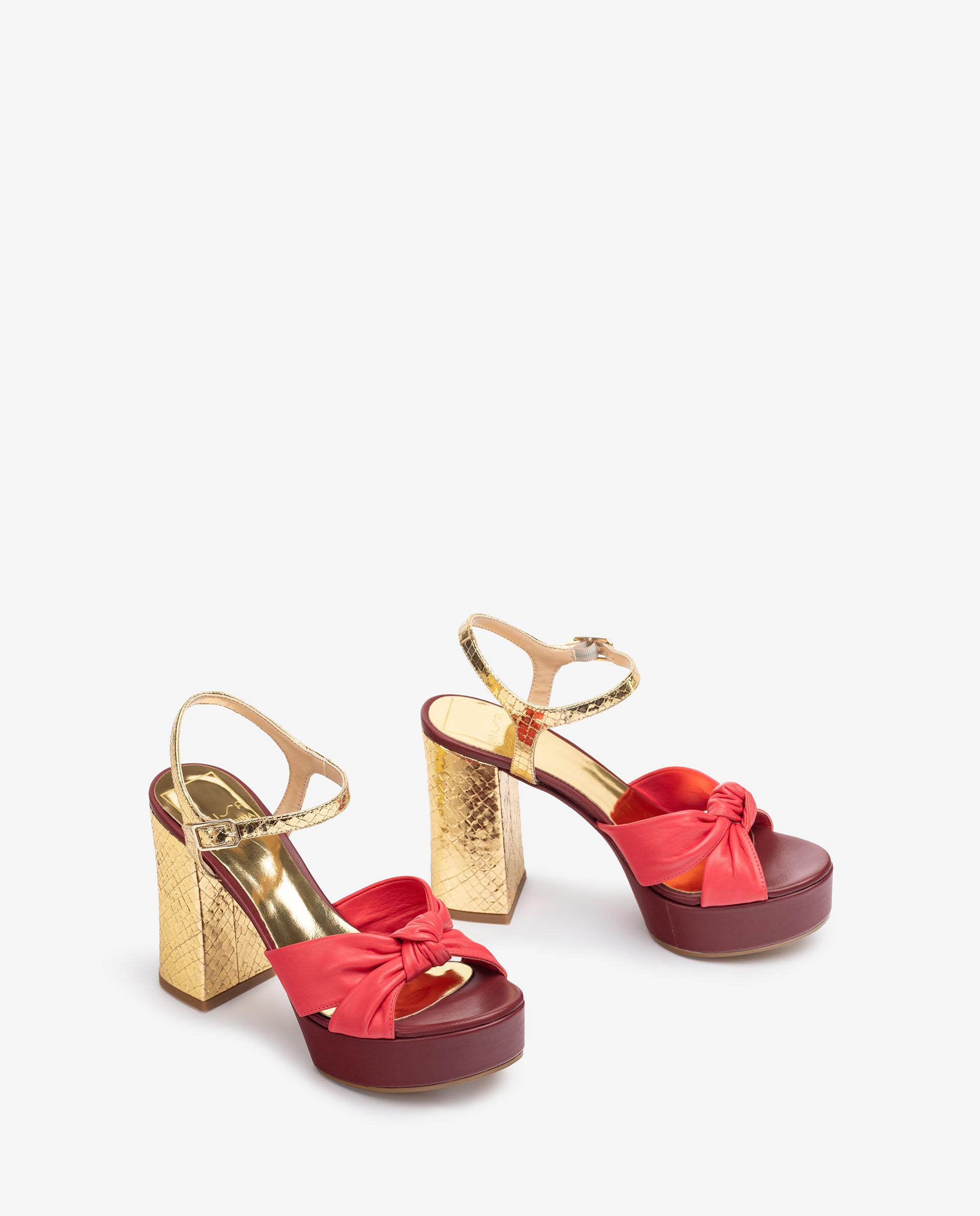 Unisa Unisa by Cherubina | Heeled Sandals and Party Shoes VIVIEN_NS_MTB coral/gold