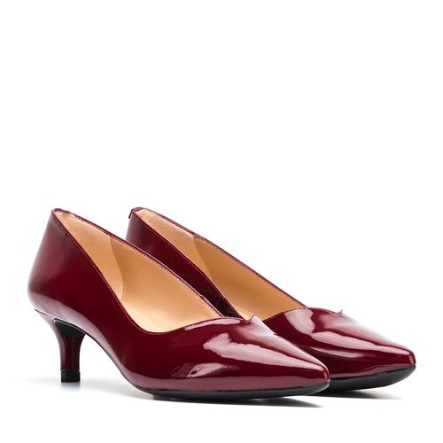 UNISA Patent leather pumps with kitten heel JEDI_PA red velvet 2