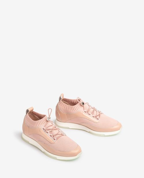 UNISA Matching colour leather and fabric sneaker FLOWI_NF 2