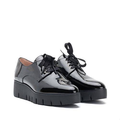 UNISA Black patent leather Derby shoe CALER_F18_PA black 2