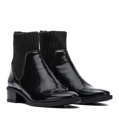 UNISA Elastic sock leather booties ELLEN_SGL black 2