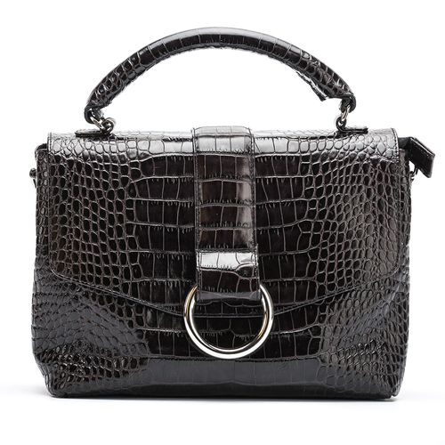 UNISA Engraved leather handbag ZGUISO_SR carbon 2