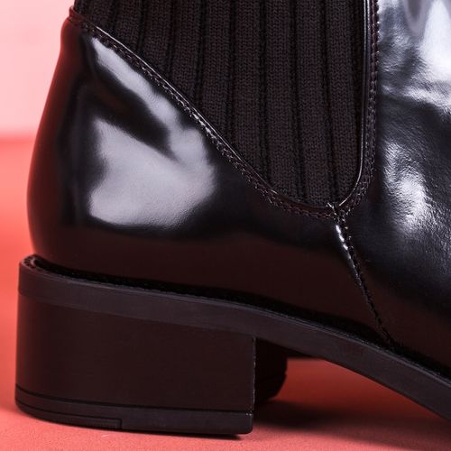 UNISA Elastic sock leather booties ELLEN_SGL black 2