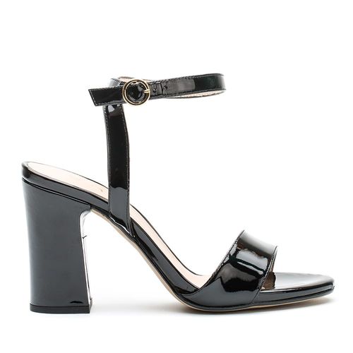 Sandalias de charol color negro puntera redonda Warhol Pa Mujer SS18 Unisa