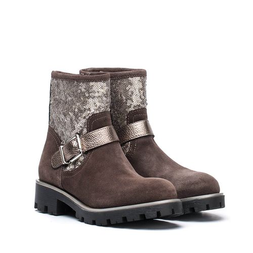 Bottines  Picena Baby suede greige fille hiver-2