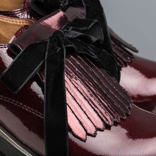 Chaussures à lacets Pamis Patent Wrink grape fille hiver-6