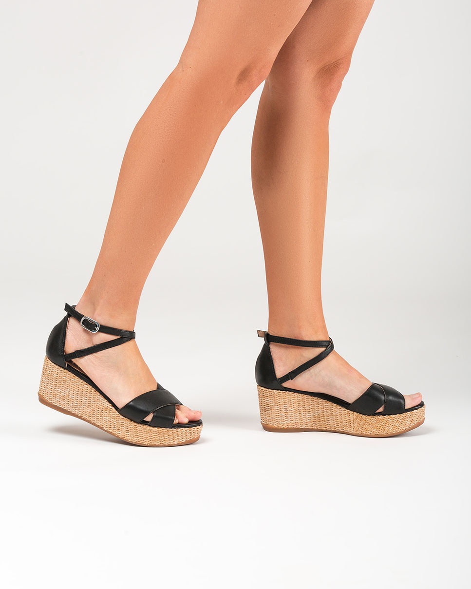 UNISA Sandale bandes avec semelle compensée KANOA_STY black 3