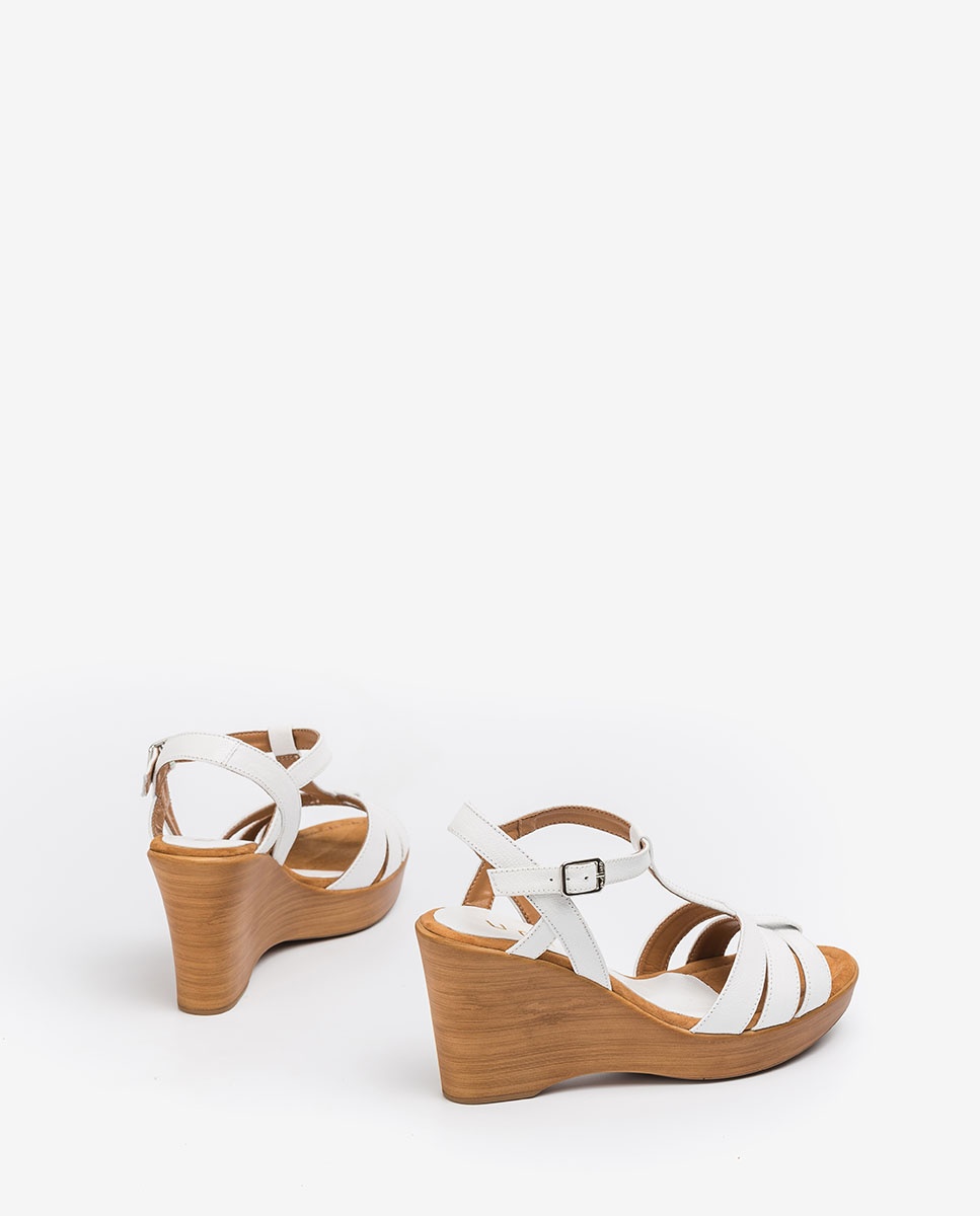 UNISA Sandale T-strap blanche RAMOS_GCR white 3