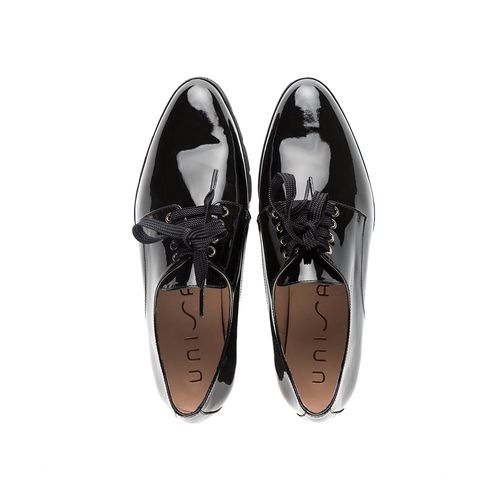 UNISA Blucher shoes, zwart lakleer CALER_F18_PA black 4