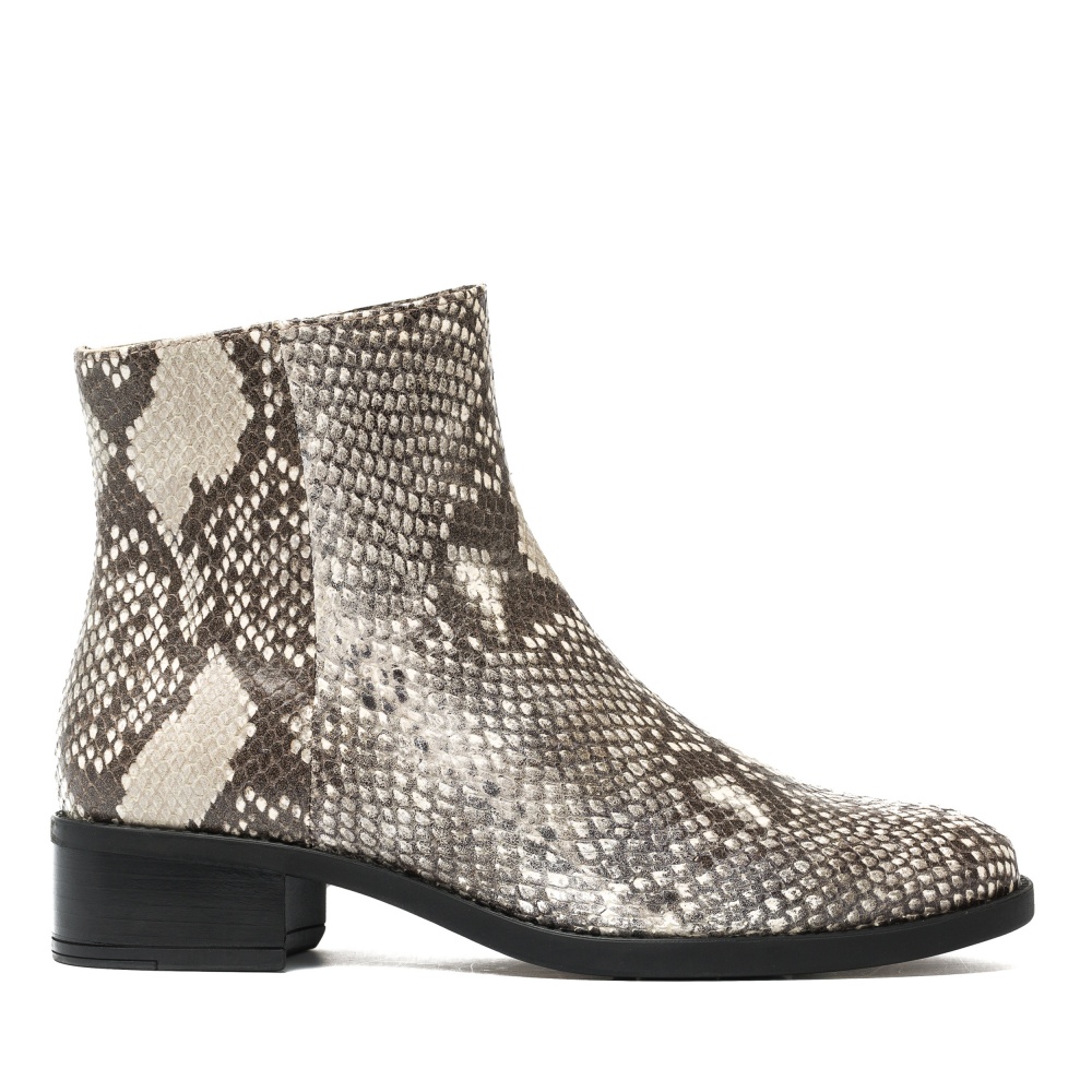 leather snake print boots
