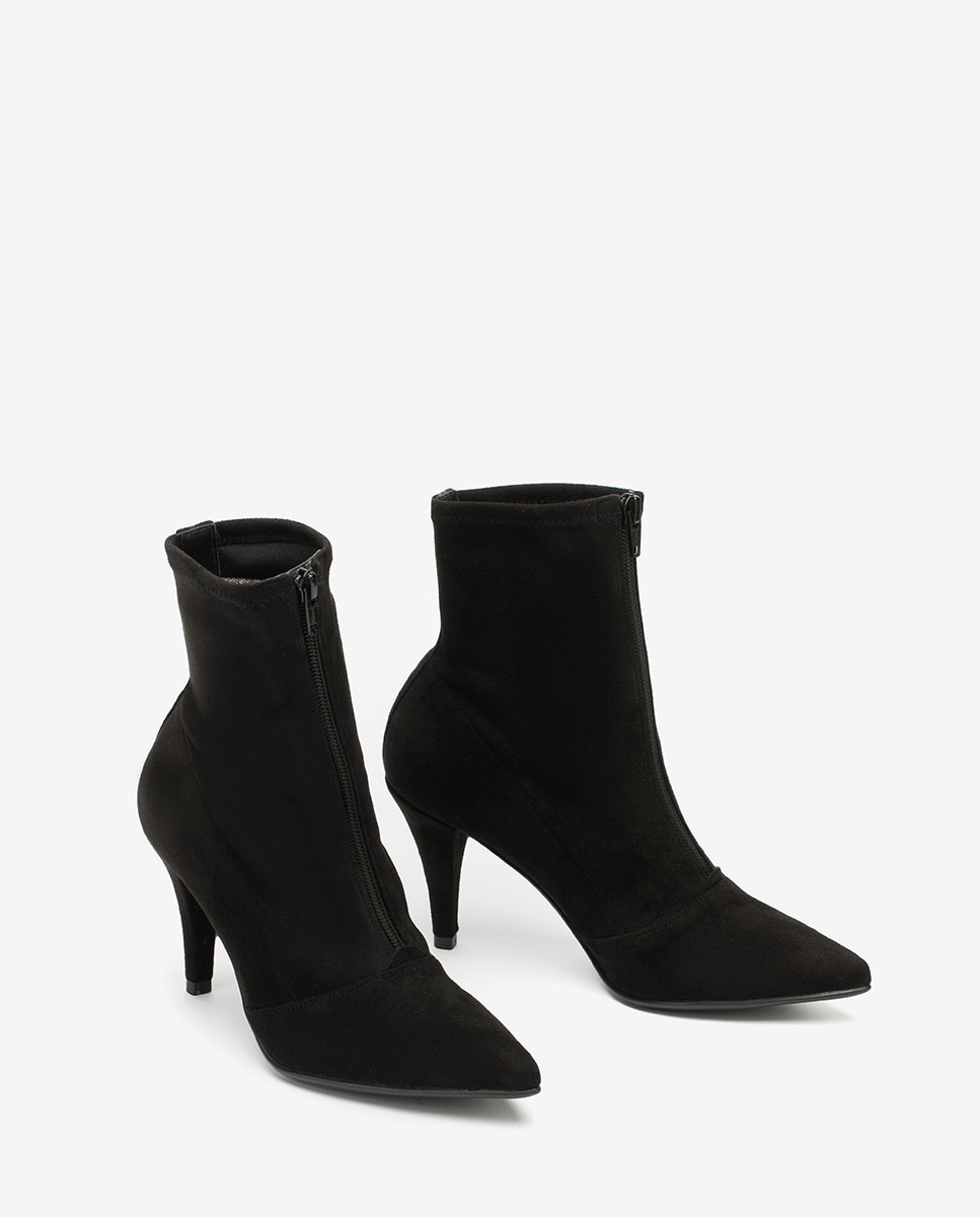 black elastic ankle boots