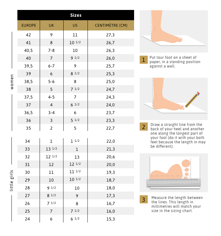 We help you choose the perfect size for your new pair of shoes!